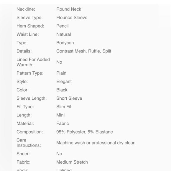 Elegant Black Bodycon Dress - Picture 6 of 8